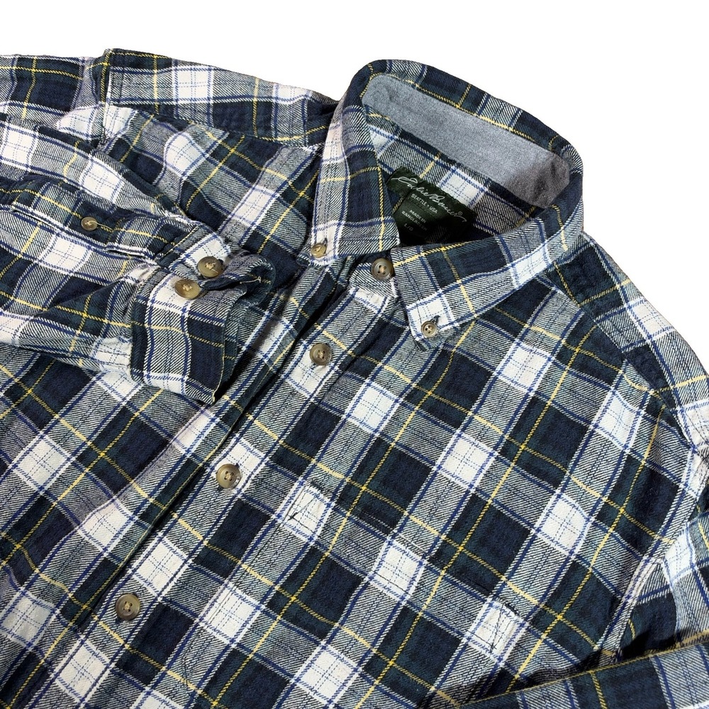 Eddie Bauer Favorite Flannel Shirt Men's L Multicolor Plaid Long Sleeve Casual